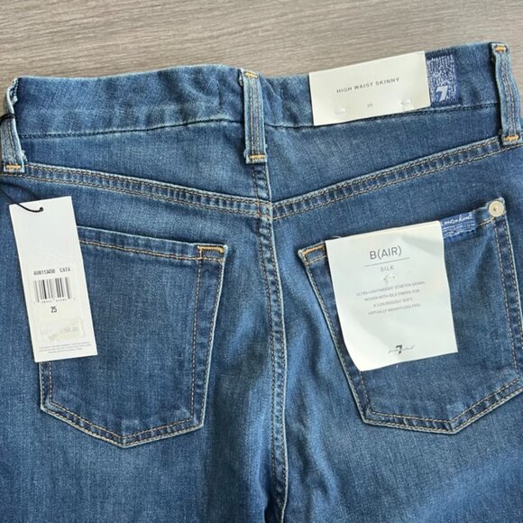 NWT 7 For All Mankind Dark Blue High Rise Skinny Jeans - Picture 11 of 12